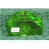 Image 1 : Green glass paperweight in the form of a wave with integral fish and impressed signature 6" wide