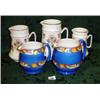 Image 1 : Set of three graduated Crown Devon jugs  8", 7" and 6" high plus two other graduated jugs