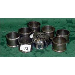 Seven silver hallmarked napkin rings Birmingham 1926