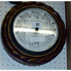 Oak framed aneroid barometer made by Philip Son & Nephew Liverpool