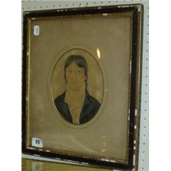 19c watercolour  in oval mount of a Gentleman