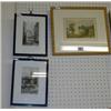 Image 1 : Two small signed etchings of St Malo signed Rebry together with a continental landscape print