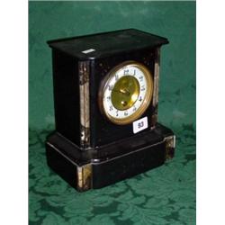 Victorian cased mantle clock with enamel dial
