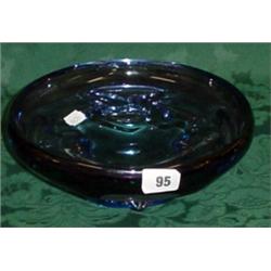 Art glass blue and pink bowl unsigned