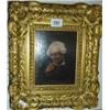 Image 1 : Two small 19c oil on board of old lady and gent in heavy gilded frames 5" x 6.5"
