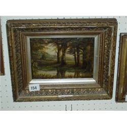 Early 10c oil on panel of Sussex initialled L.S.Palmer 7.5" x 5"