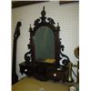Image 1 : Ornate stained pine toilet mirror and drawers