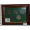 Image 1 : Small glazed and framed display of old pennies