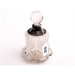 Silver hallmarked topped cut glass scent bottle 