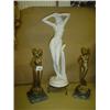 Image 1 : Parian style figure of a nude mounted on a base, plus two other mounted similar figures, Art Deco st
