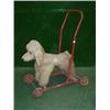 Image 1 : Push-a-long straw-filled dog on wheels (for restoration)