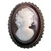 Image 1 : Shell-carved cameo of lady in profile