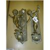 Image 1 : Pair of 19c brass wall sconces in the form of cherubs