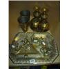 Image 1 : Collection of Eastern brass items, trays, vases and animals