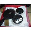 Image 1 : Ebonised dressing table set including mirror and toilet jars