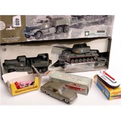 Boxed Corgi US Army diamond T-Tank transporter plus M60 AI medium tank together with a Solido boxed 