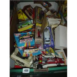 Box lot containing boxed model cars to include Yesteryear, Matchbox, Burago