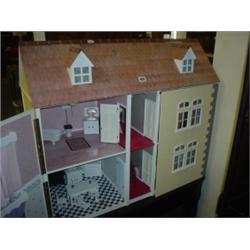 Contemporary dolls house complete with furniture