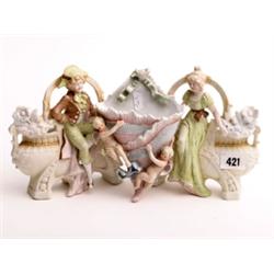 Three  bisque Continental posies