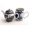 Image 1 : 19c blue & white Chinese export teapot (lid af) together with a similar tankard (restored)