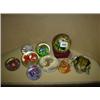 Image 1 : Nine various paper weights together with pottery frog