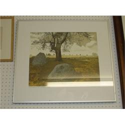 Framed limited edition print by Kenneth Leech (Long Meg and her Daughters) 34/95 12" x 15"