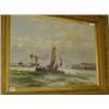 Image 1 : A framed oil on canvas of costal scene bears signature A. Hulk 20.5" x 29"