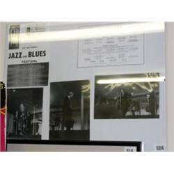 Unpublished b/w photos x 3 from 14th National Jazz Festival inc. Long John Baldry 1964 (clip-framed 