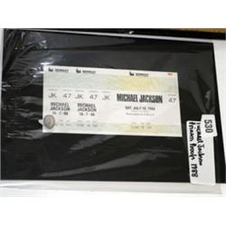 Michael Jackson Printers Proof Wembley Gig Tickets x2 for 16/7/88 mounted on Card 8"x 12" 