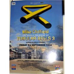 Original Mike Oldfield Tubular Bells III World Premiere Card Poster (16"x 22") 1998 (Horse Guards Pa
