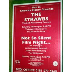 The Strawbs 30th Anniversary Concert Poster Chiswick House 29/8/98 16"x 23" mounted on board 