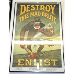 WWII USA Propaganda Poster (Repro) Glass Framed 30"x 20" 