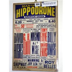 Very rare early Morecombe & Wise Theatre Poster Manchester Hippodrome1954 (10"x 15") 