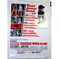 James Bond 007 From Russia With Love US 1-Sheet Movie Poster 1963 (27"x 41") for very early 1960's r