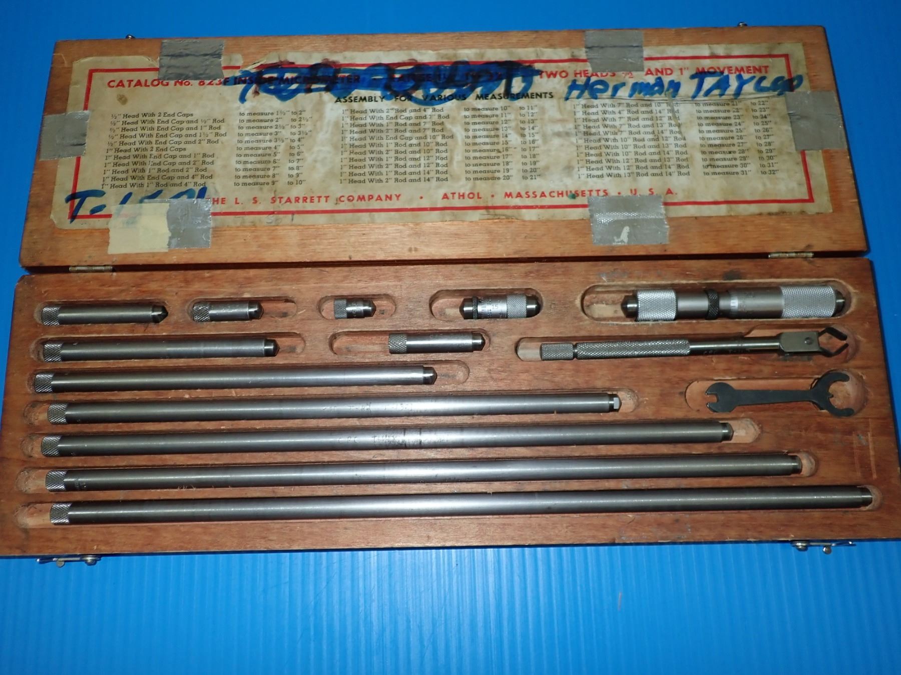 Starrett No. 823 Inside Micrometer Set