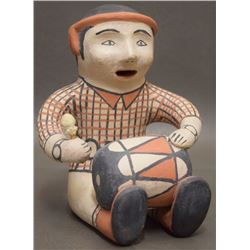 COCHITI INDIAN POTTERY DRUMMER (ORTIZ)