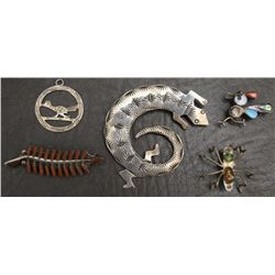 FIVE NAVAJO INDIAN PINS