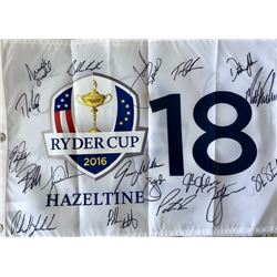 2016 Hazeltine Ryder Cup 18 Pin USA Player Signed Flag
