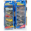 Image 1 : HOT WHEELS, 2 PKGS OF 5 (4 CARS, 1 TRUCK, 1 TRAIN ENGINE, 4 RACE CARS)