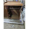 Image 7 : OAK SEWING MACHINE CABINET 1 DOOR, APPROX 36"H