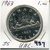 Image 1 : 1963 CNDN SILVER DOLLAR UNCIRCULATED