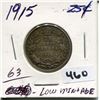 Image 1 : 1915 CNDN SILVER QUARTER, LOW MINTAGE