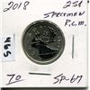 Image 1 : 2018 RCM SPECIMEN CNDN QUARTER