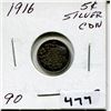 Image 1 : 1916 CNDN SMALL SILVER 5 CENT PC