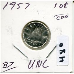 1957 CND SILVER DIME UNCIRCULATED