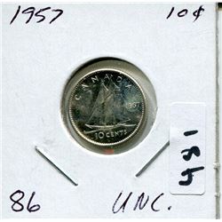 1957 CNDN SILVER DIME UNCIRCULATED