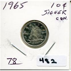 1965 CNDN SILVER DIME UNCIRCULATED