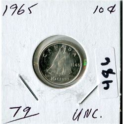 1965 CNDN SILVER DIME UNCIRCULATED