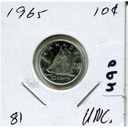 1965 CNDN SILVER DIME UNCIRCULATED