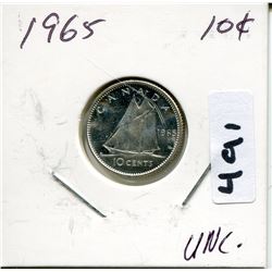 1965 CNDN SILVER DIME UNCIRCULATED